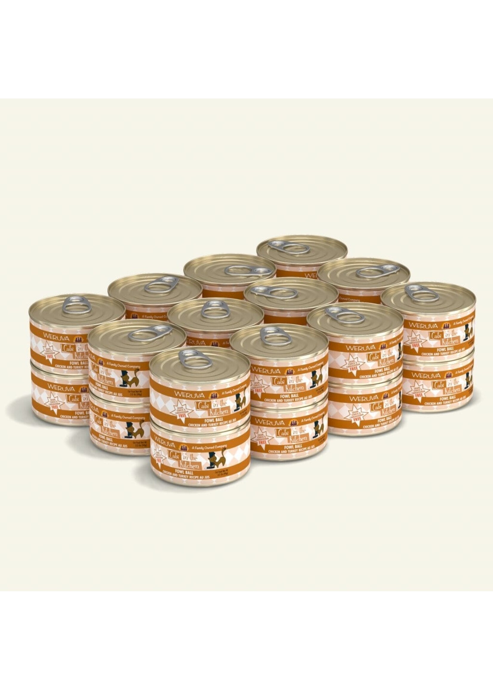 Weruva Weruva Cats in the Kitchen Fowl Ball Chicken & Turkey Au Jus Wet Cat Food  6 oz. Cans, Case of 24