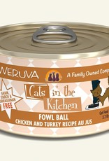 Weruva Weruva Cats in the Kitchen Fowl Ball Chicken & Turkey Au Jus Wet Cat Food  6 oz. Cans, Case of 24