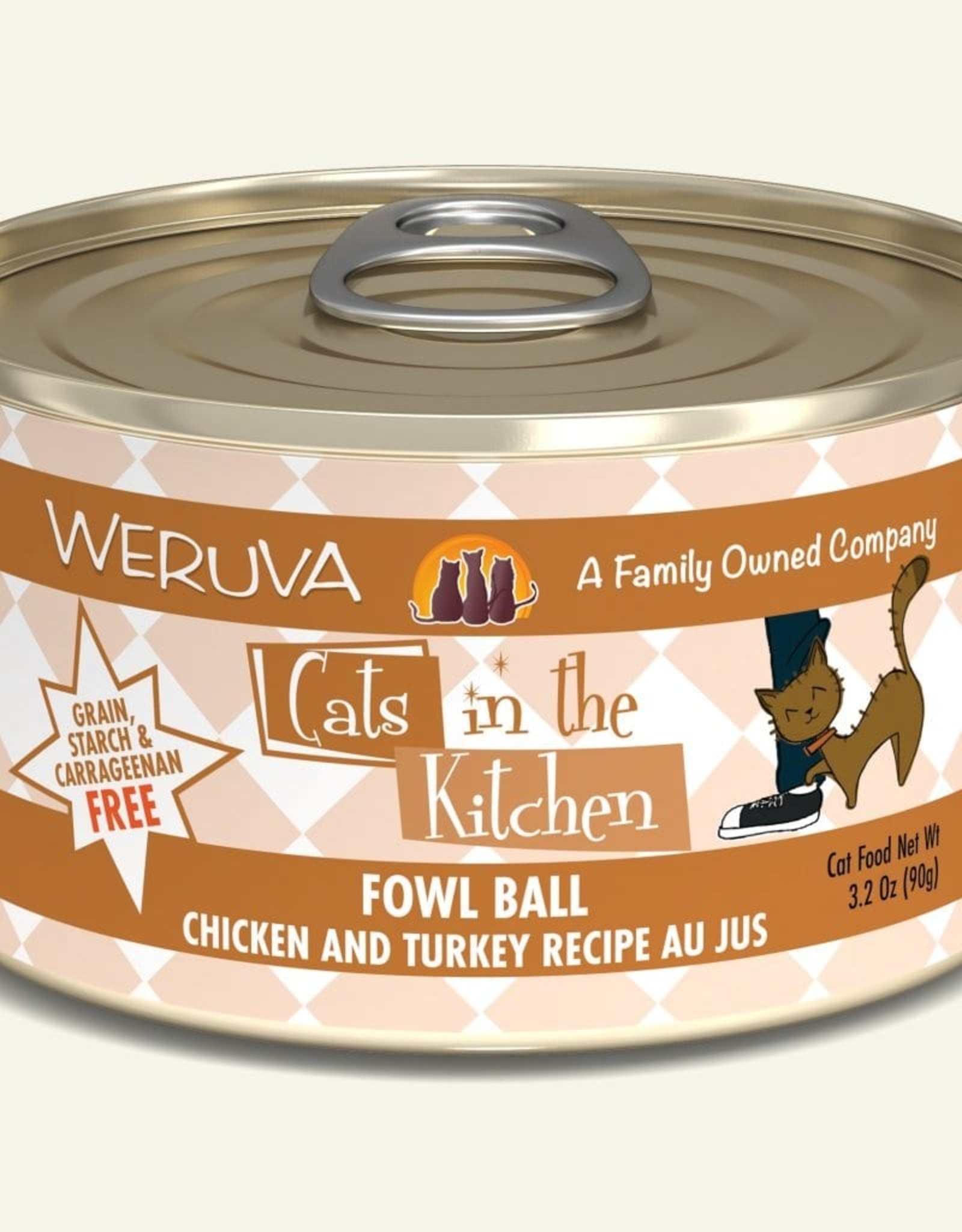 Weruva Weruva Cats in the Kitchen Fowl Ball Chicken & Turkey Au Jus Wet Cat Food  6 oz. Cans, Case of 24