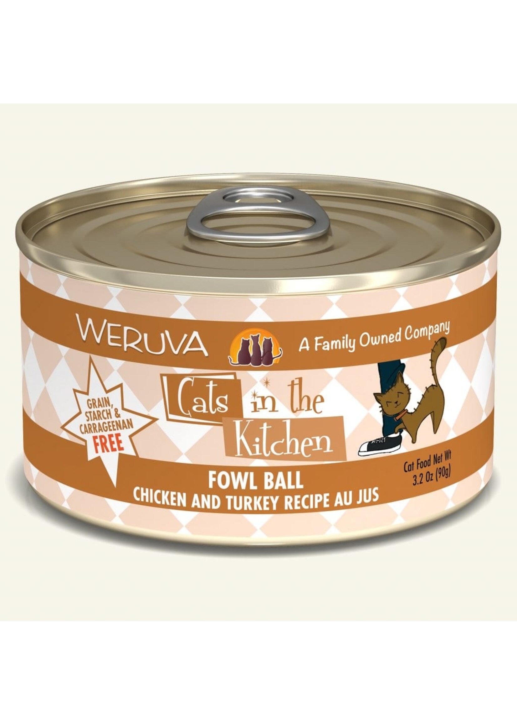 Weruva Weruva Cats in the Kitchen Fowl Ball Chicken & Turkey Au Jus Wet Cat Food  6 oz. Cans, Case of 24