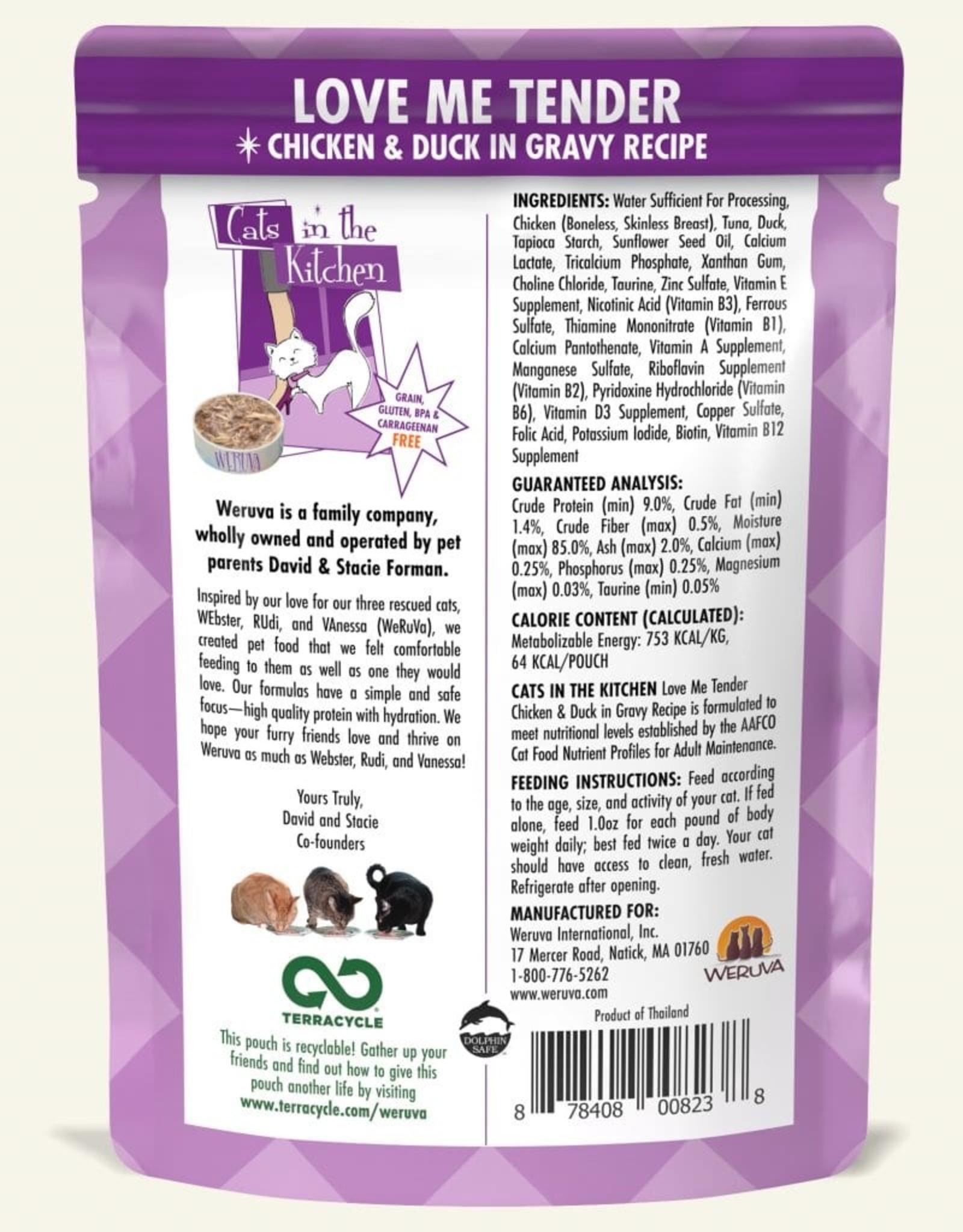 Weruva WERUVA CAT LOVE ME TENDER CHICKEN & DUCK 3OZ POUCH CASE OF 12