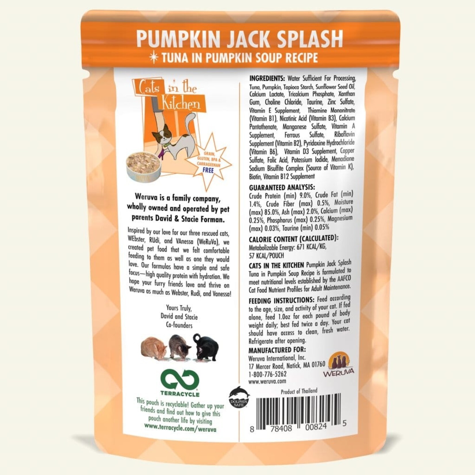 Weruva WERUVA CAT PUMPKIN JACK SPLASH 3 oz Pouch CASE OF 12