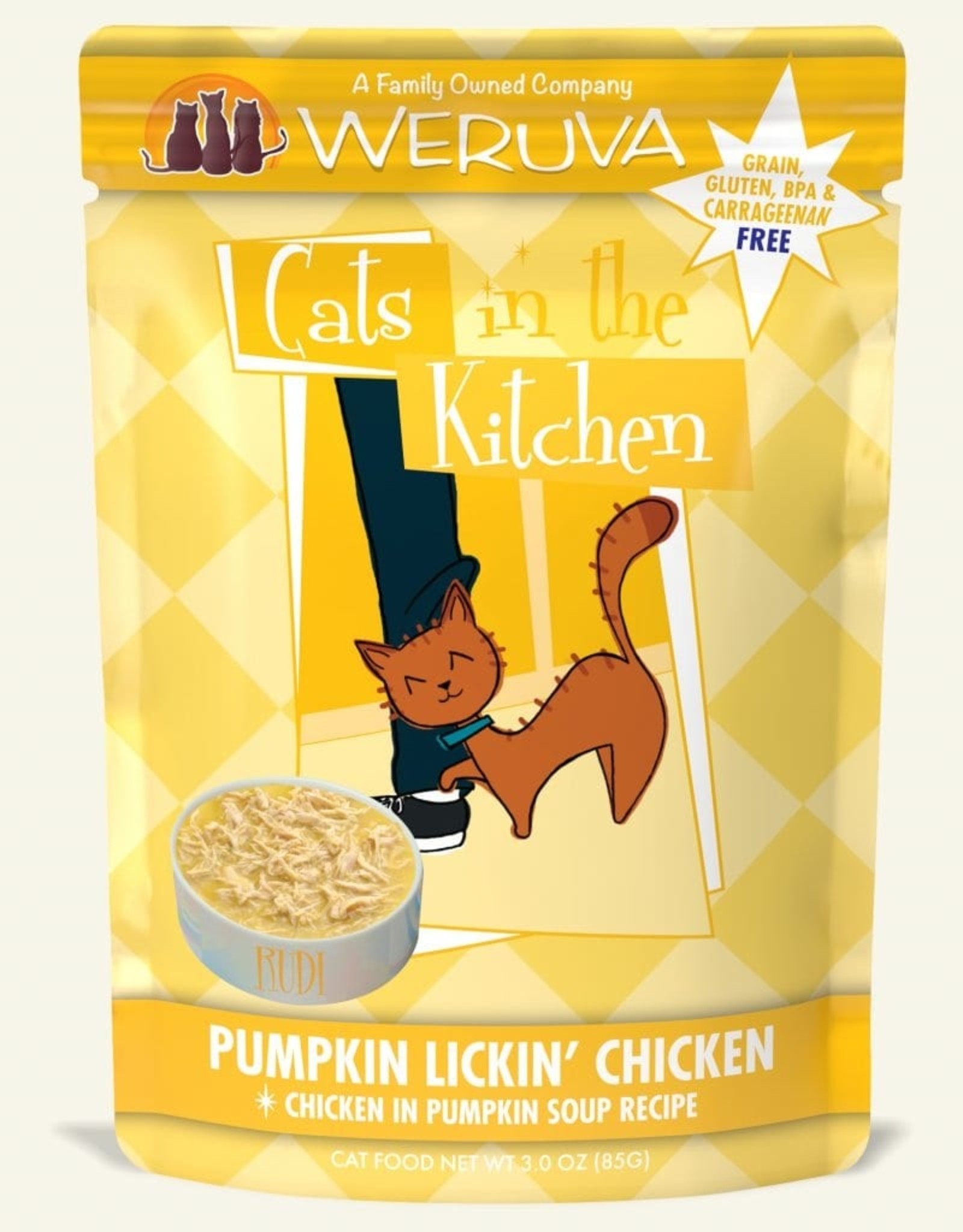 WERUVA INTERNATIONAL, INC. WERUVA CAT PUMPKIN LICKIN CHICKEN 3OZ CASE OF 12