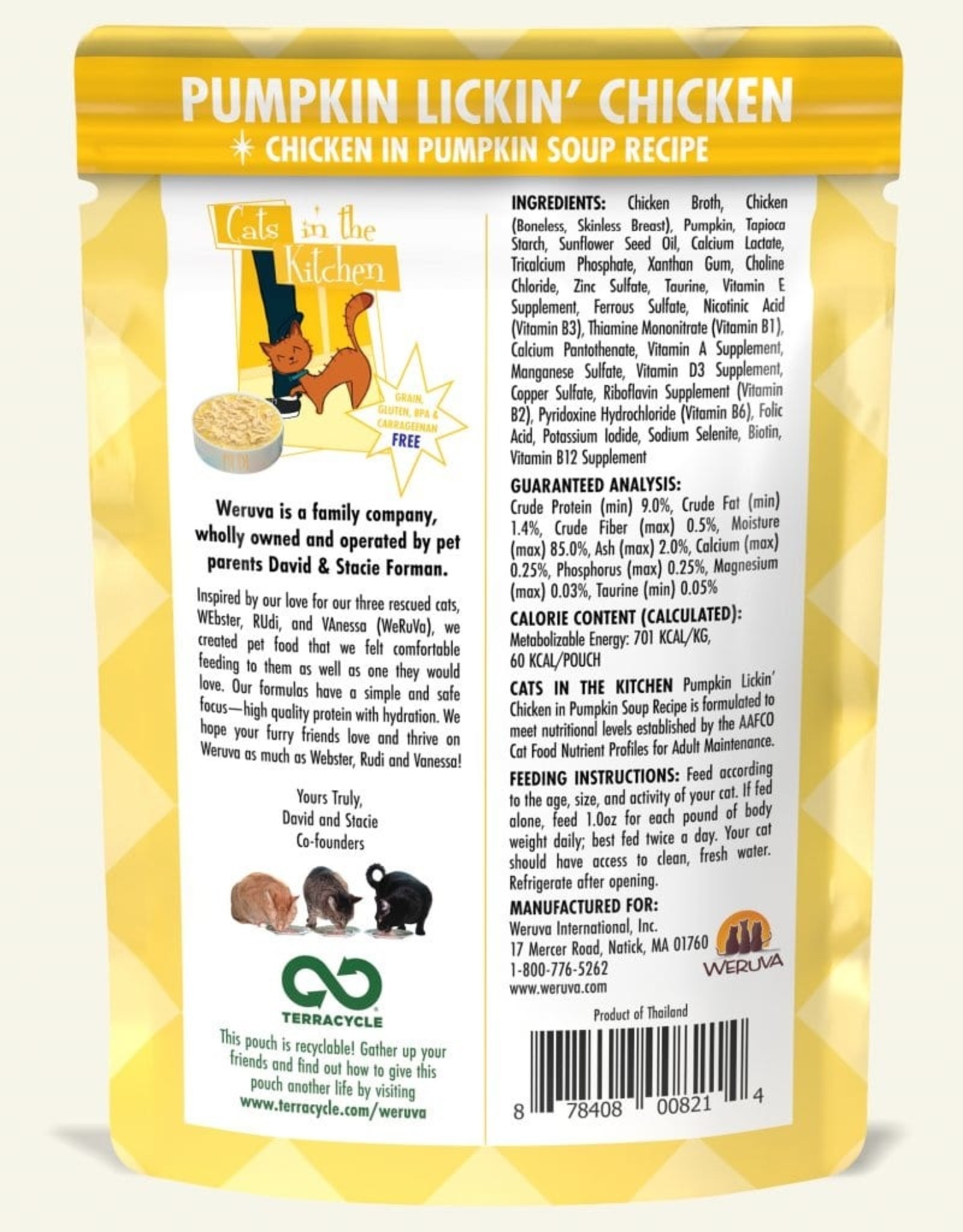 WERUVA INTERNATIONAL, INC. WERUVA CAT PUMPKIN LICKIN CHICKEN 3OZ CASE OF 12