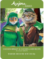 RAWZ AUJOU BY RAWZ CAT CHICKEN & CHICKEN LIVER RECIPE 2.46OZ BOX OF 8