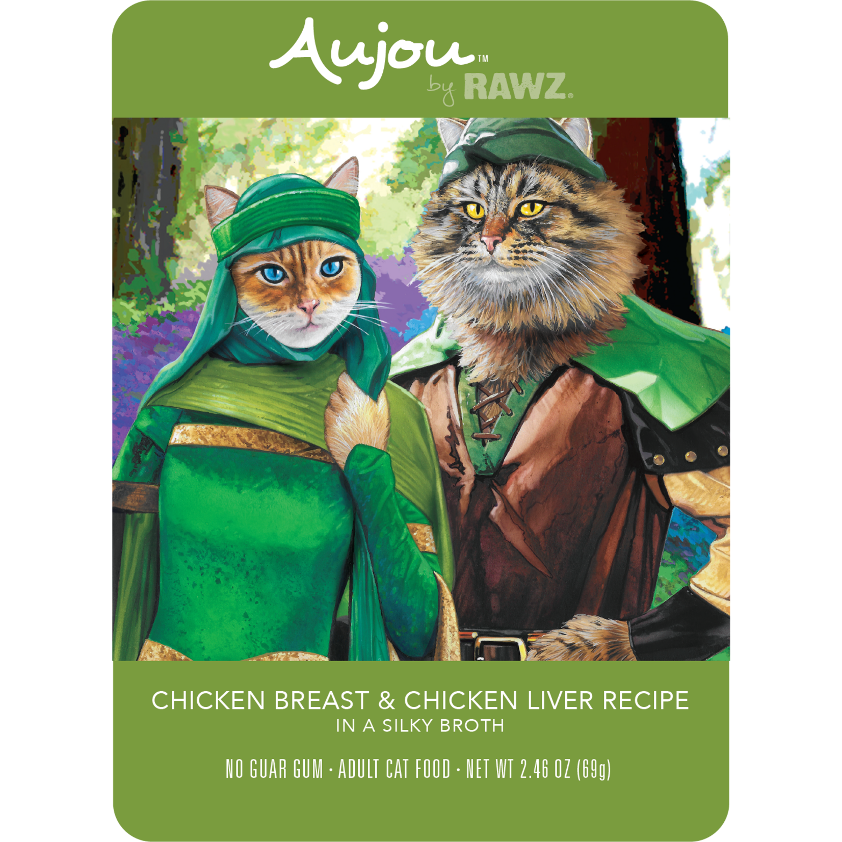 RAWZ AUJOU BY RAWZ CAT CHICKEN & CHICKEN LIVER RECIPE 2.46OZ BOX OF 8