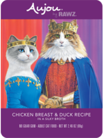 RAWZ AUJOU BY RAWZ CAT CHICKEN & DUCK RECIPE 2.46OZ BOX OF 8