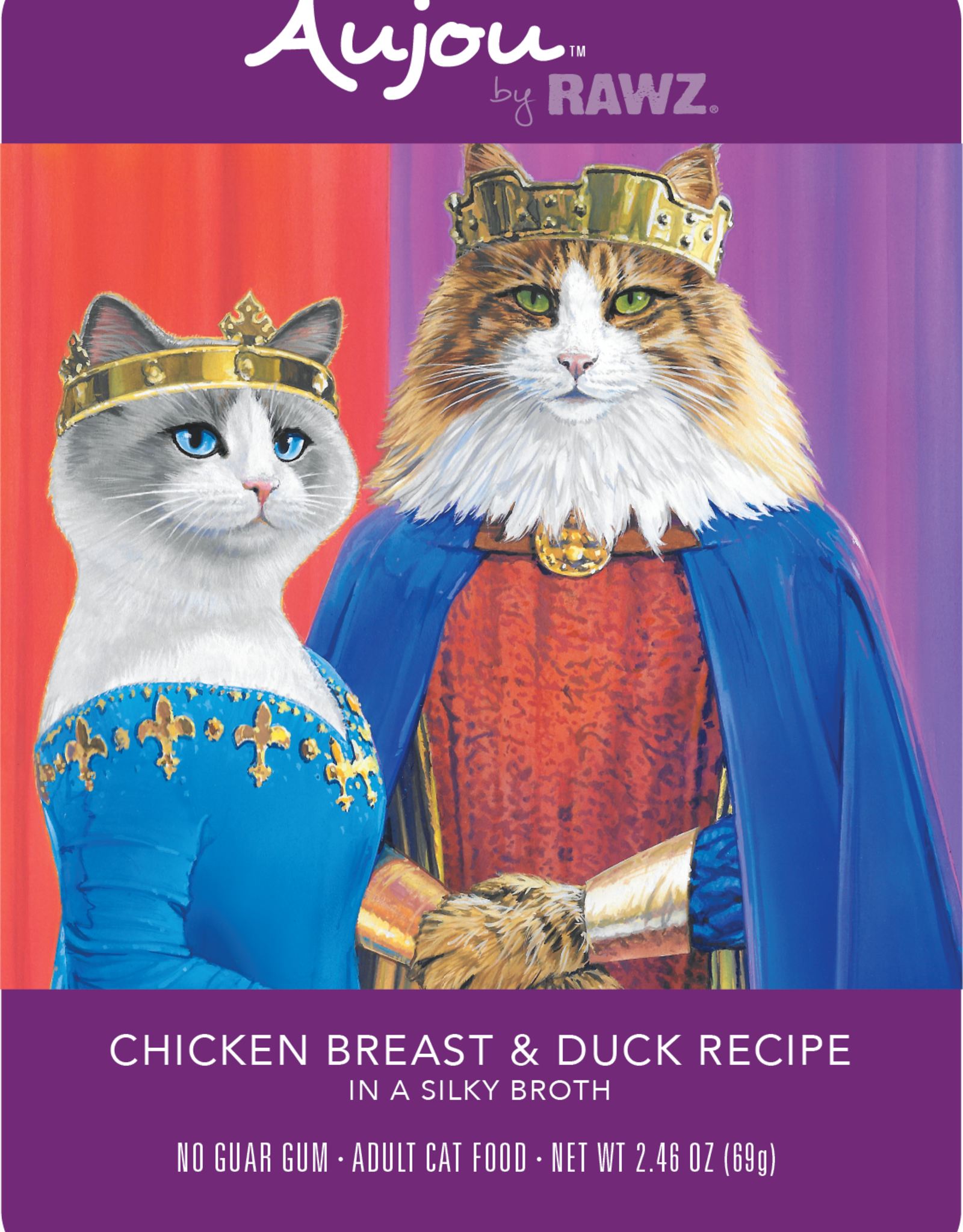 RAWZ AUJOU BY RAWZ CAT CHICKEN & DUCK RECIPE 2.46OZ BOX OF 8