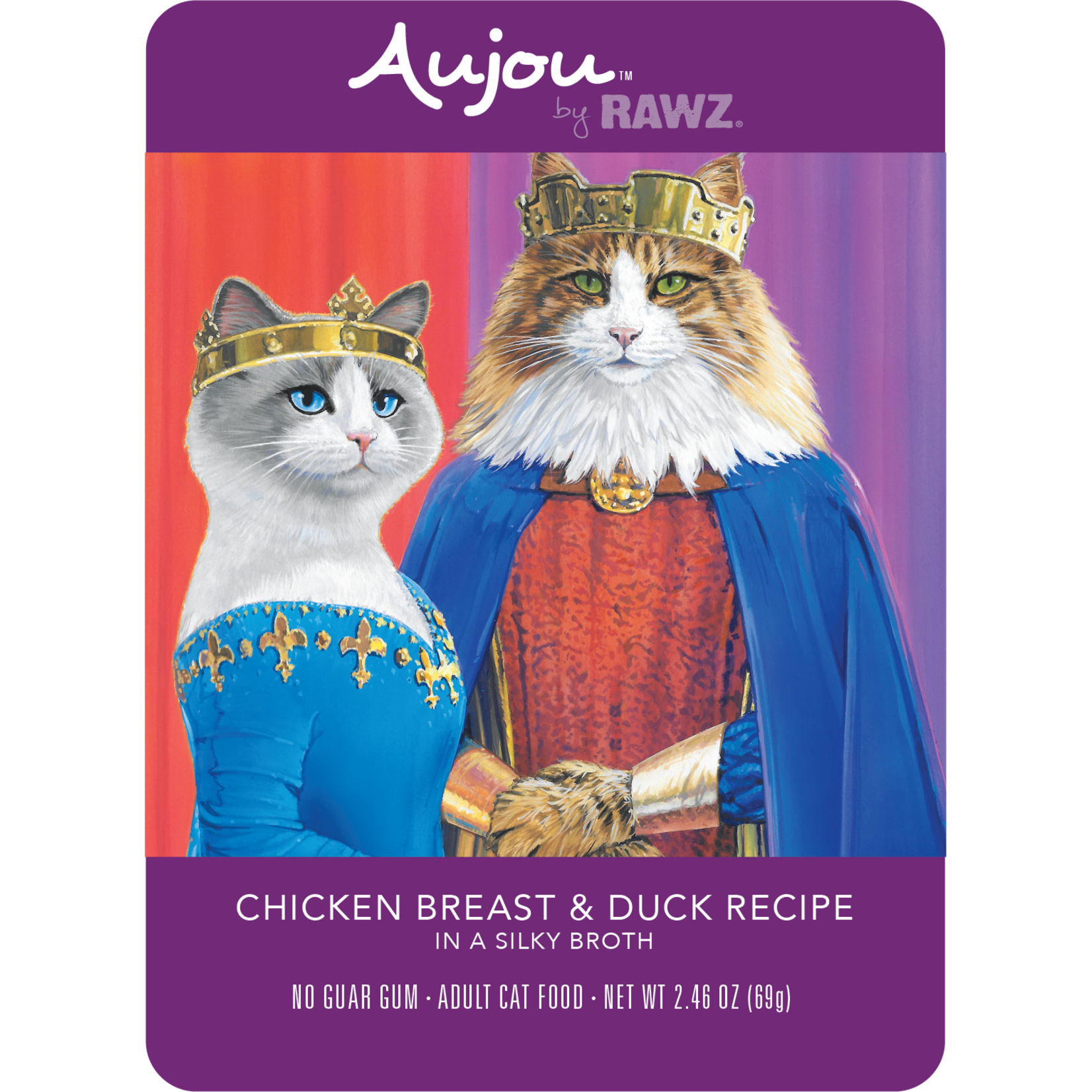 RAWZ AUJOU BY RAWZ CAT CHICKEN & DUCK RECIPE 2.46OZ BOX OF 8