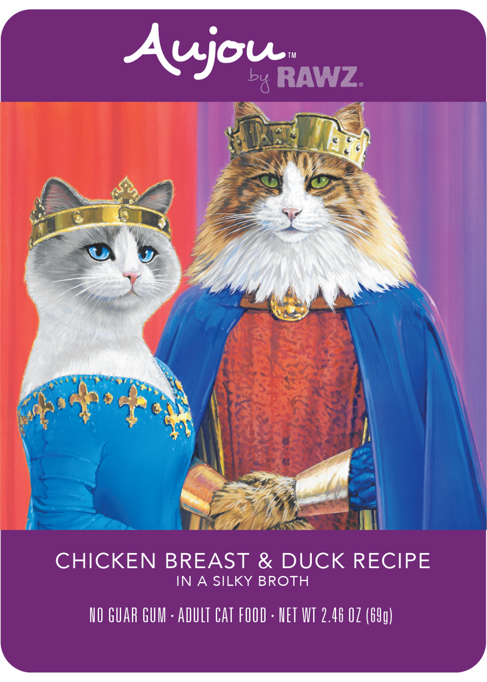 RAWZ AUJOU BY RAWZ CAT CHICKEN & DUCK RECIPE 2.46OZ BOX OF 8