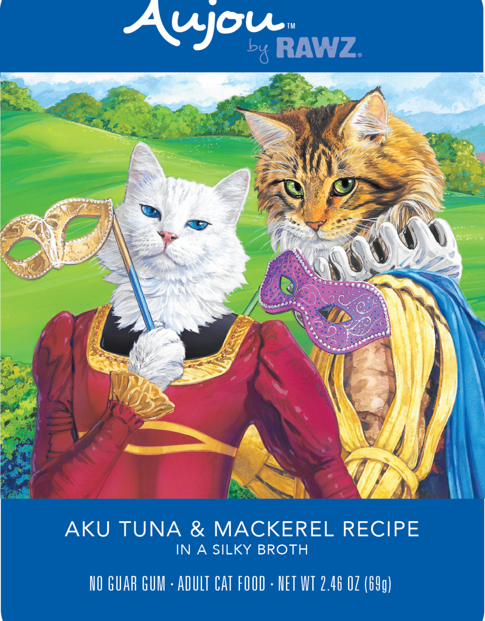 RAWZ AUJOU BY RAWZ CAT TUNA & MACKEREL RECIPE 2.46OZ BOX OF 8