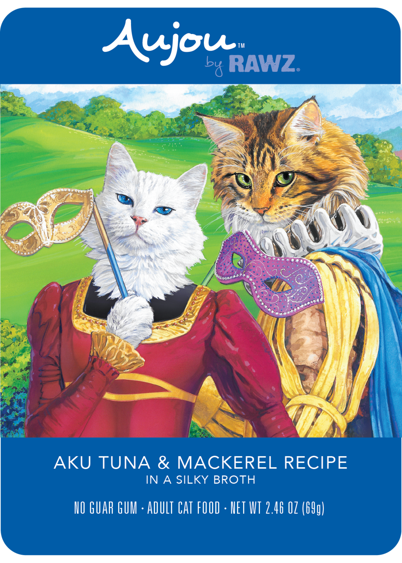 RAWZ AUJOU BY RAWZ CAT TUNA & MACKEREL RECIPE 2.46OZ BOX OF 8