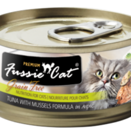 Fussie Cat Fussie Cat Premium Tuna with Mussels Formula in Aspic 2.82oz cans, Case of 24