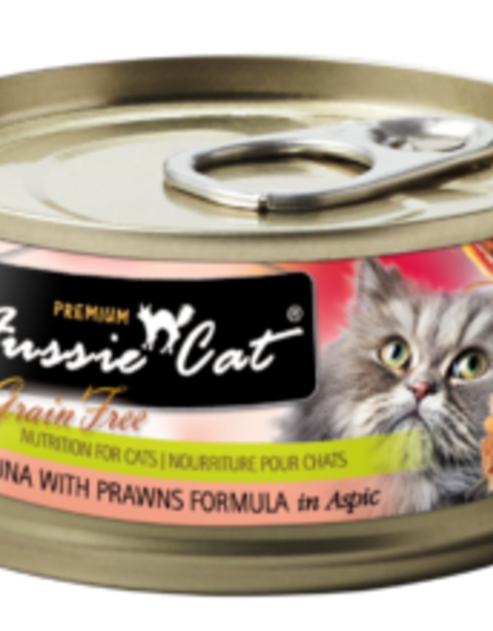 Fussie Cat Fussie Cat Premium Tuna with Prawns Formula in Aspic 2.82oz cans, Case of 24