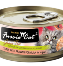 Fussie Cat Fussie Cat Premium Tuna with Prawns Formula in Aspic 2.82oz cans, Case of 24