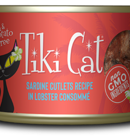 TIKI TIKI CAT GRILL SARDINE CUTLETS IN LOBSTER CONSOMME CAN 2.8OZ CASE OF 12