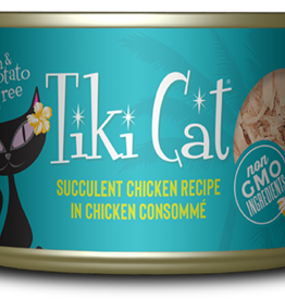 TIKI TIKI CAT LUAU SUCCULENT CHICKEN CAN 6OZ CASE OF 8