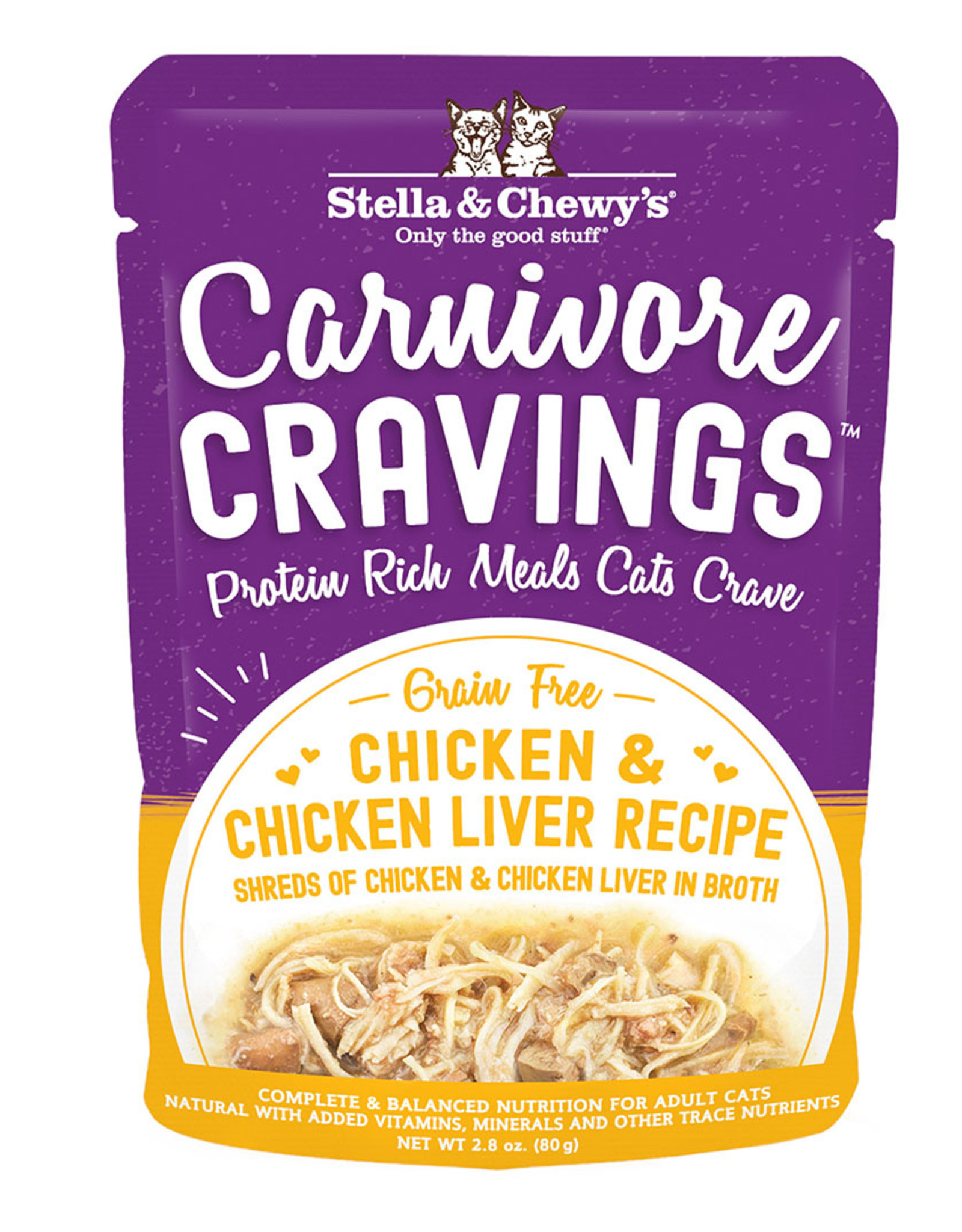 STELLA & CHEWY'S LLC STELLA & CHEWY'S CAT CARNIVORE CRAVINGS CHICKEN & LIVER 2.8OZ CASE OF 24