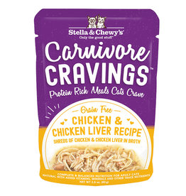 STELLA & CHEWY'S LLC STELLA & CHEWY'S CAT CARNIVORE CRAVINGS CHICKEN & LIVER 2.8OZ CASE OF 24