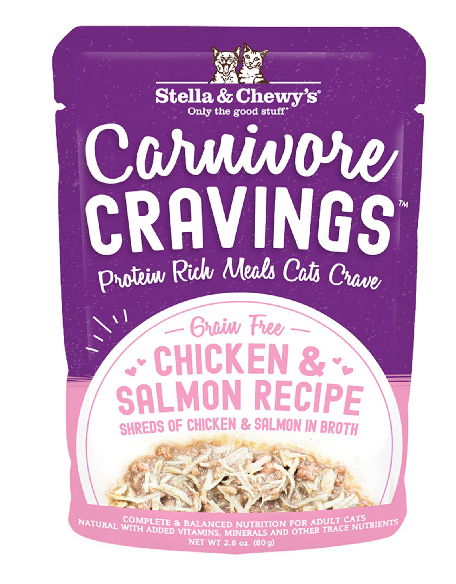 STELLA & CHEWY'S LLC STELLA & CHEWY'S CAT CARNIVORE CRAVINGS CHICKEN & SALMON 2.8OZ CASE OF 24