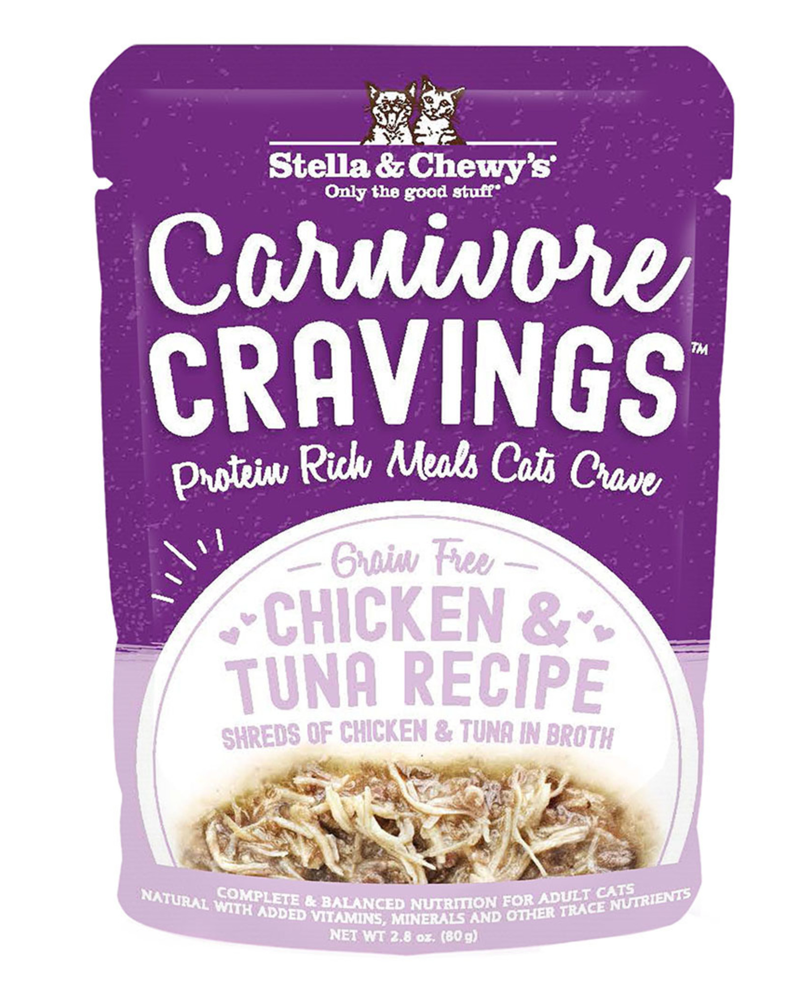 STELLA & CHEWY'S LLC STELLA & CHEWY'S CAT CARNIVORE CRAVINGS CHICKEN & TUNA 2.8OZ CASE OF 24