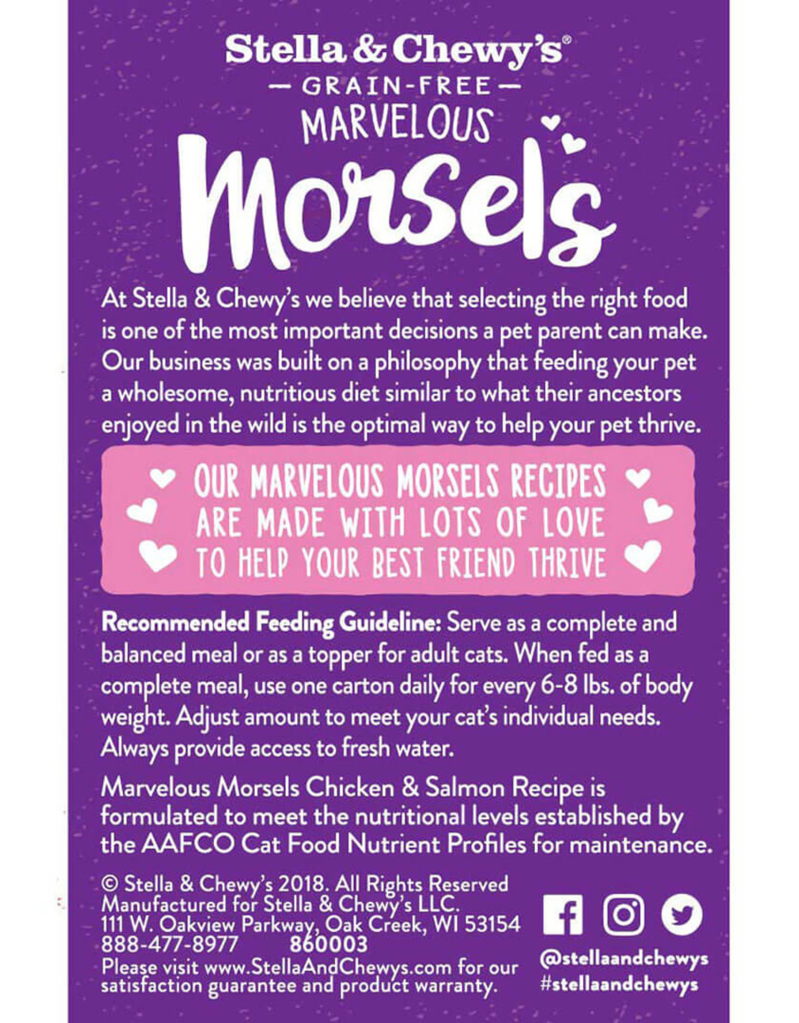 STELLA & CHEWY'S LLC STELLA & CHEWY'S CAT MARVELOUS MORSELS CHICKEN & SALMON 5.5OZ CASE OF 12