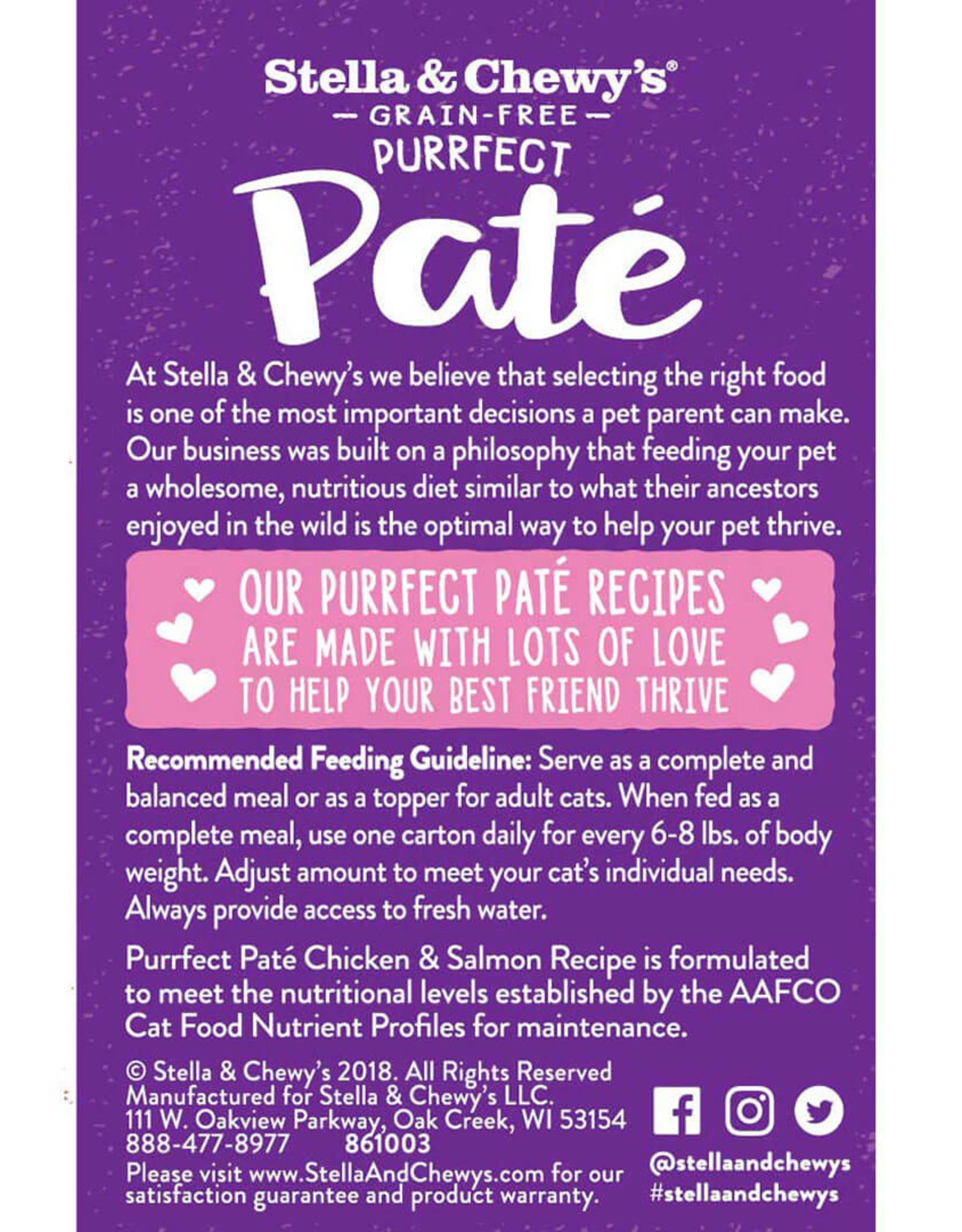 STELLA & CHEWY'S LLC STELLA & CHEWY'S CAT PURRFECT PATE CHICKEN & SALMON 5.5OZ CASE OF 12