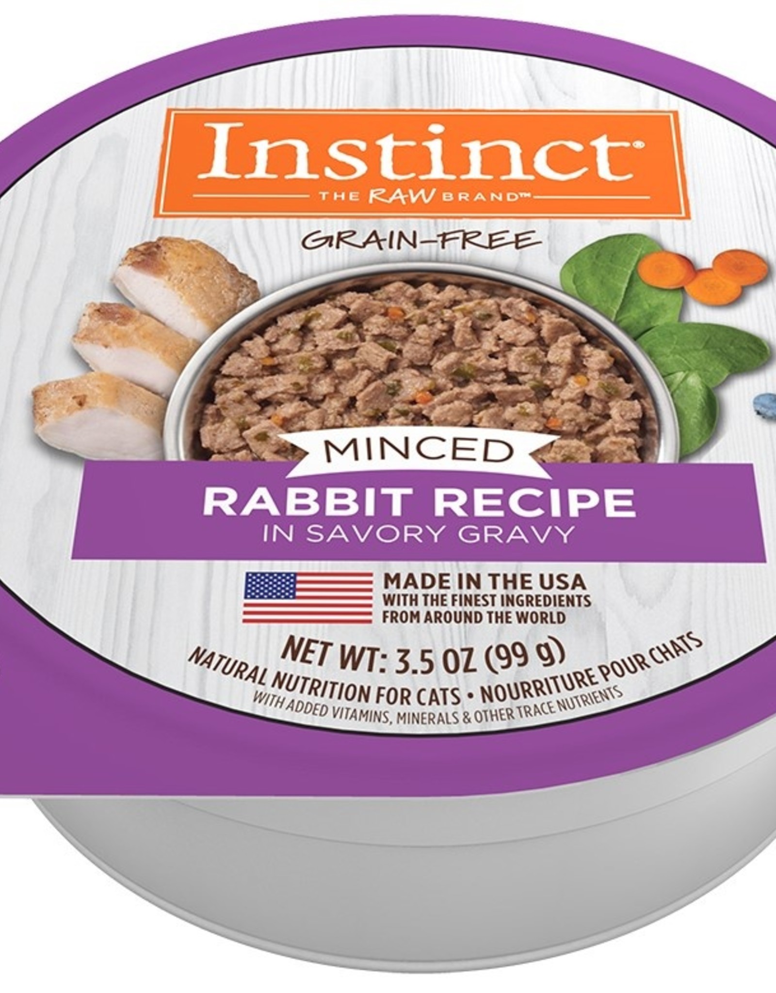 Instinct NATURES VARIETY INSTINCT MINCED RABBIT CAT 3.5OZ CASE OF 12