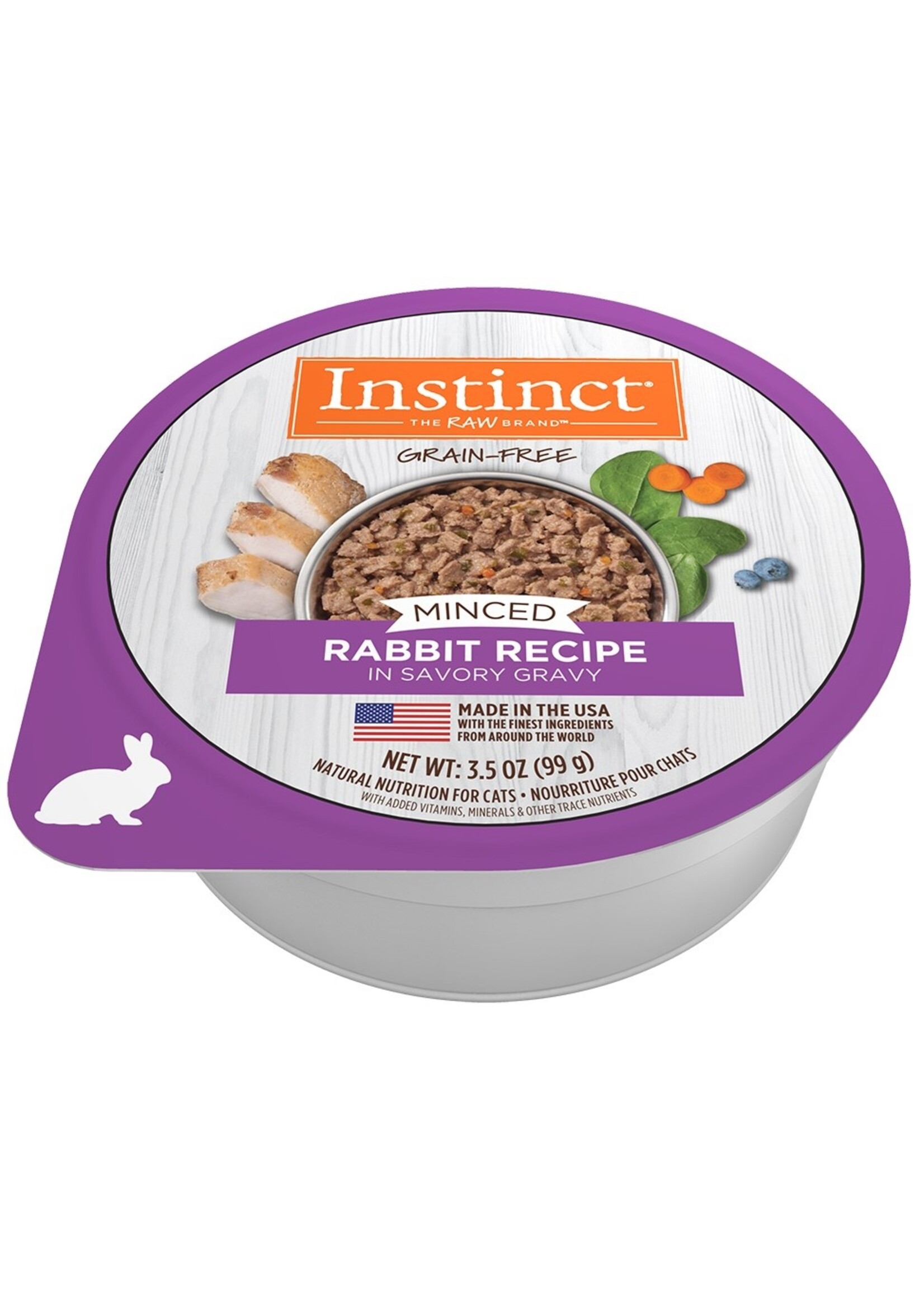 Instinct Instinct Minced Rabbit Recipe Wet Cat Food 3.5 oz. Trays, Case of 12