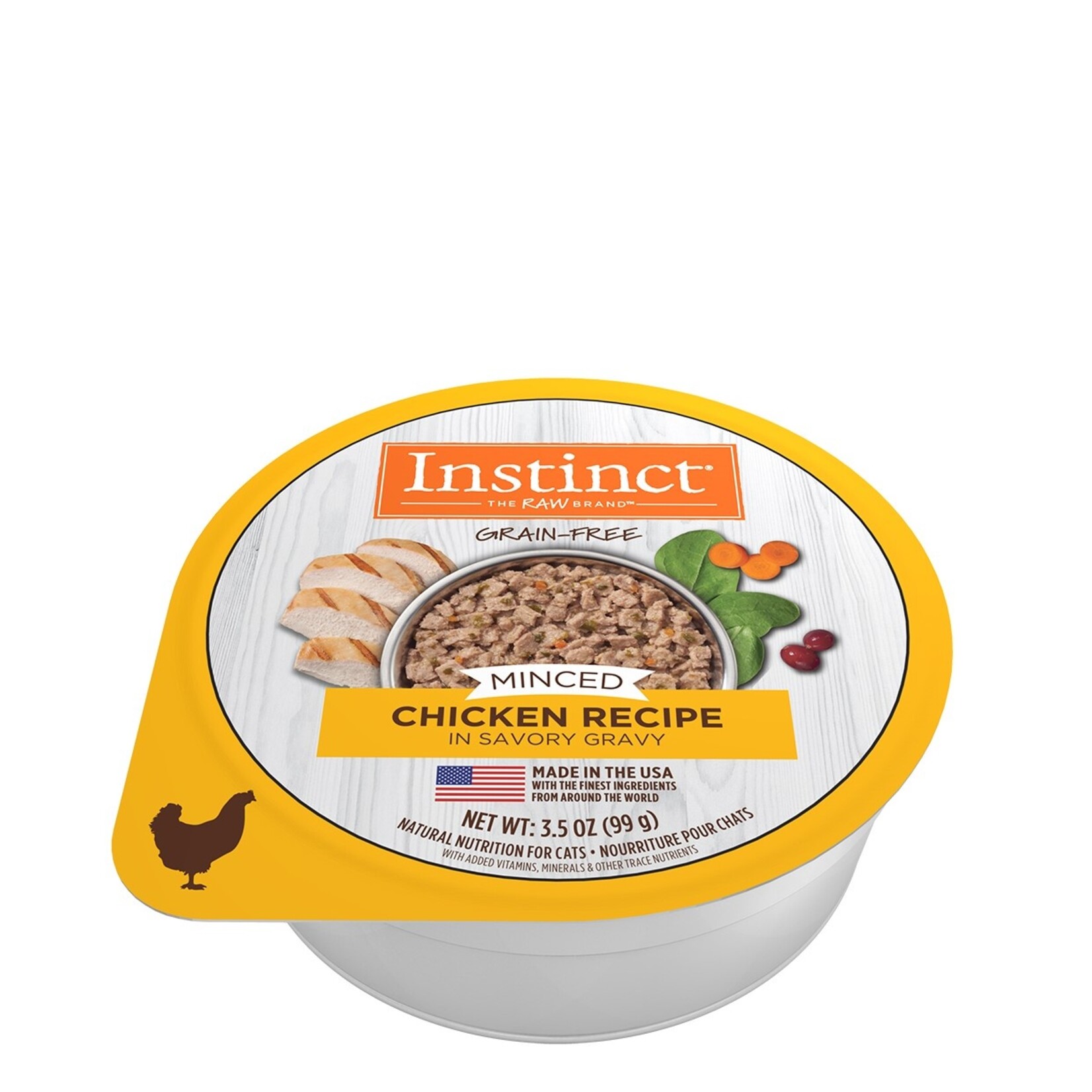 Instinct Instinct Minced Chicken Recipe Wet Cat Food 3.5 oz. Trays, Case of 12