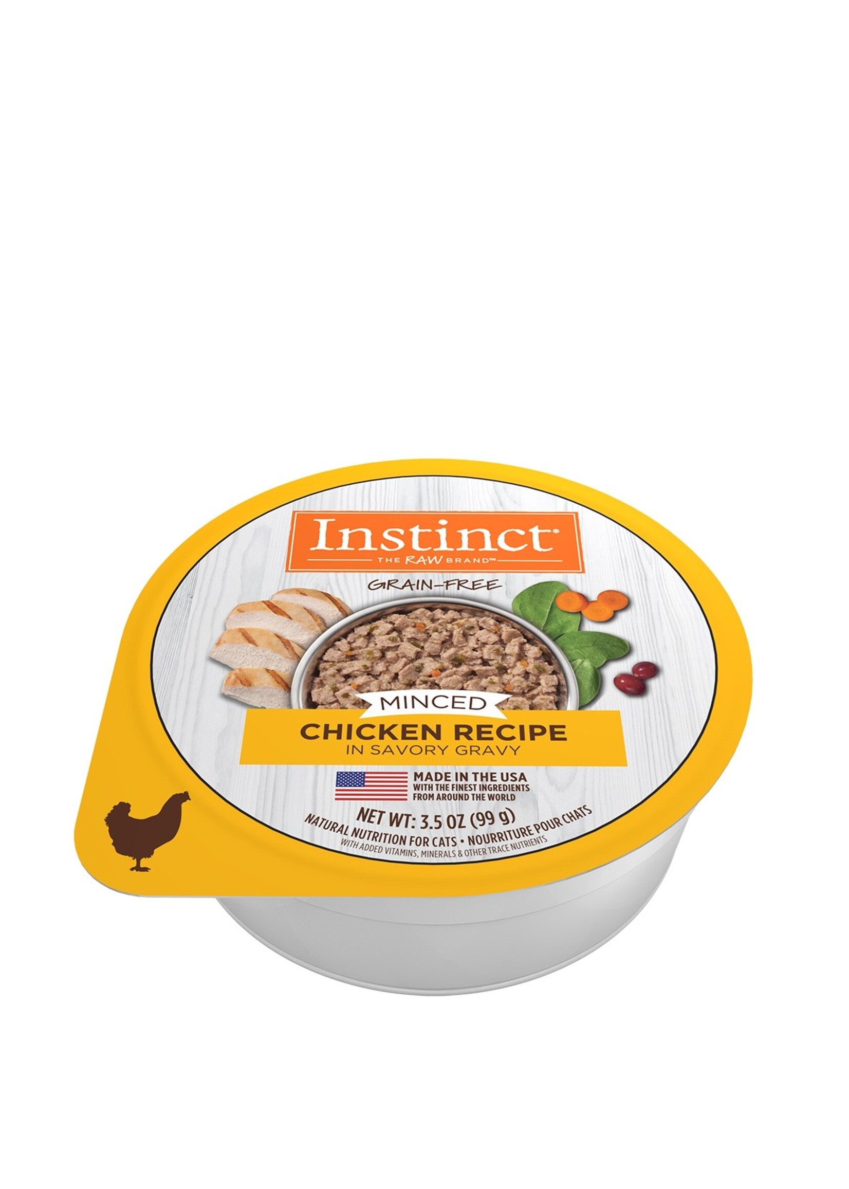 Instinct Instinct Minced Chicken Recipe Wet Cat Food 3.5 oz. Trays, Case of 12
