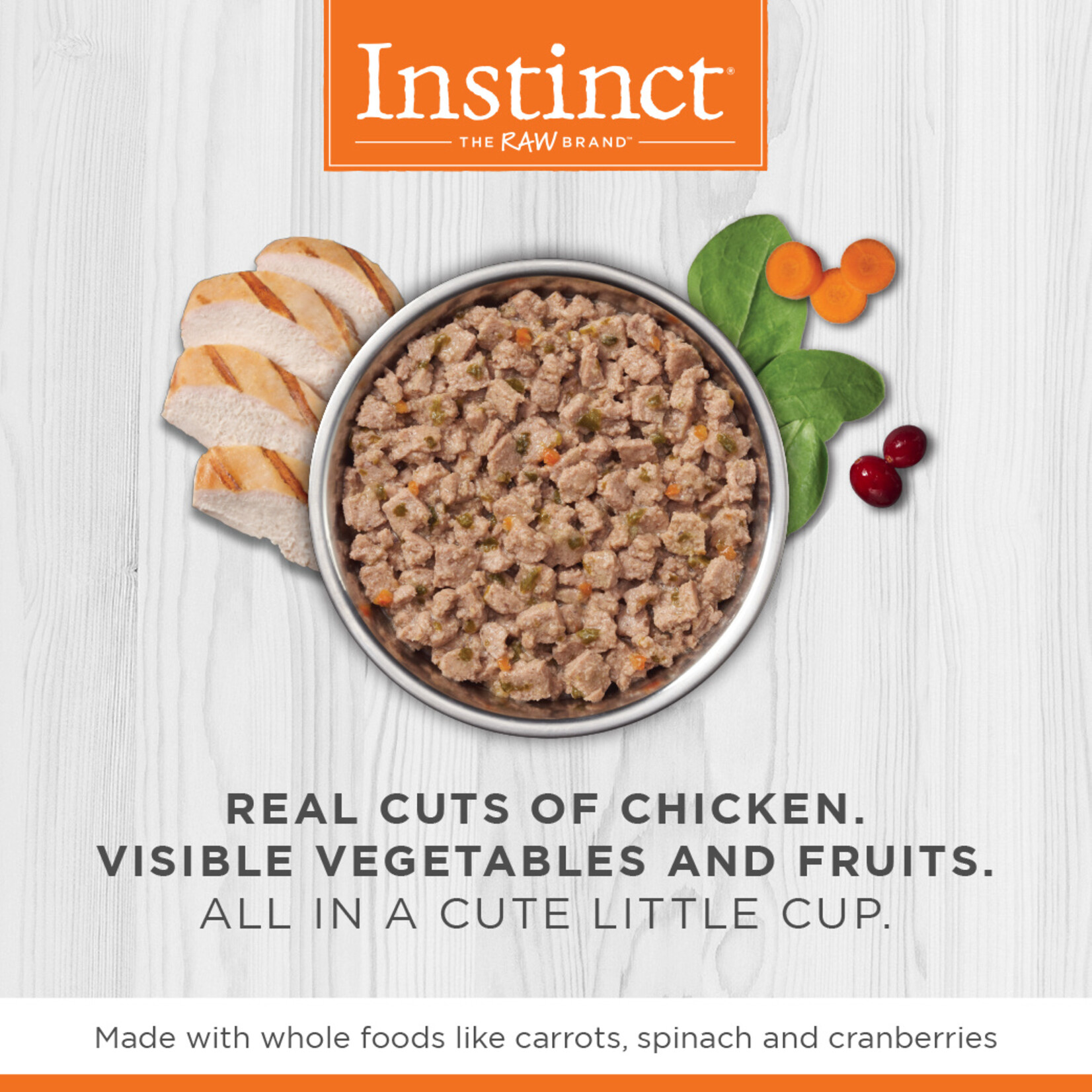 Instinct Instinct Minced Chicken Recipe Wet Cat Food 3.5 oz. Trays, Case of 12