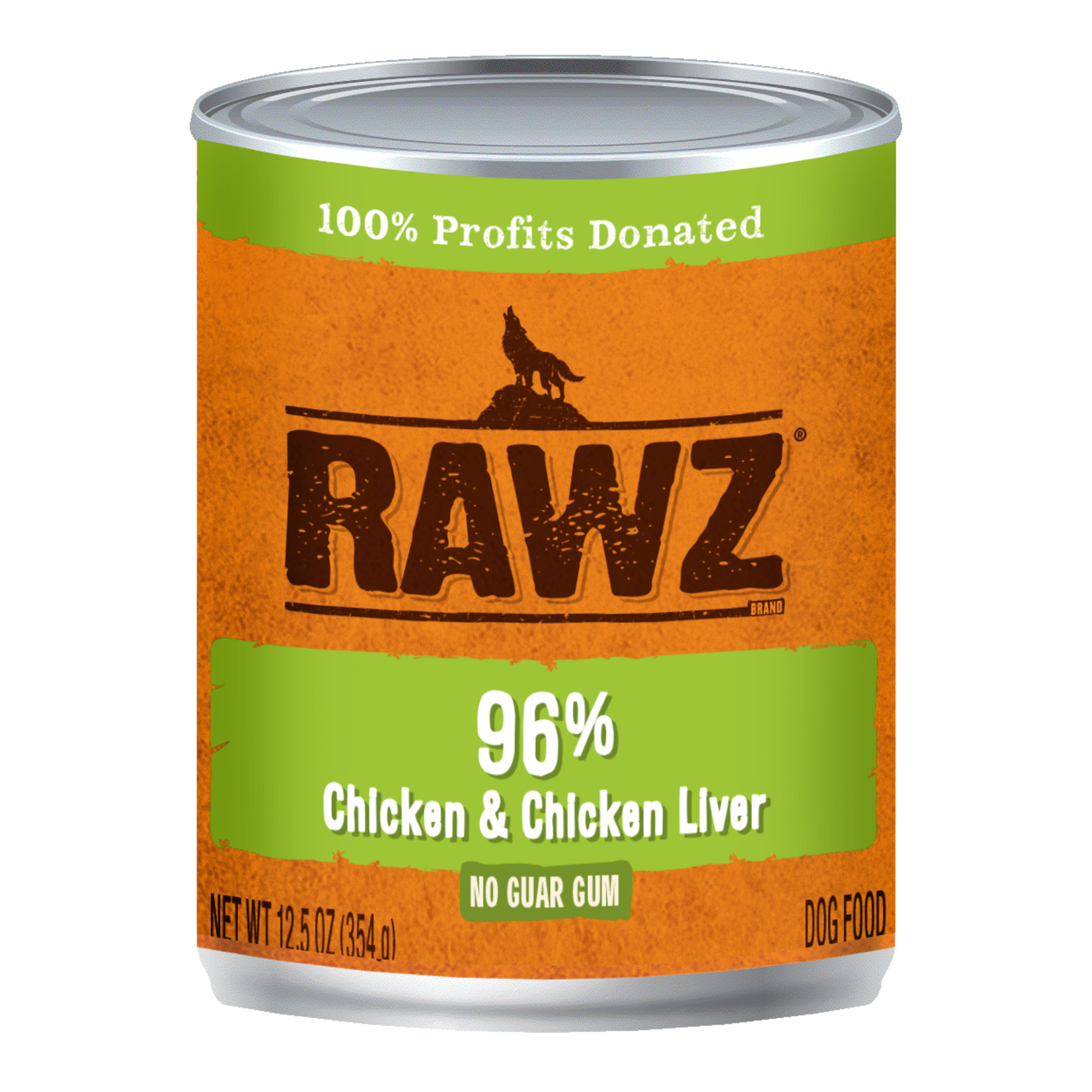 RAWZ RAWZ DOG CAN 96% CHICKEN & LIVER 12.5OZ CASE OF 12