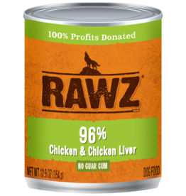 RAWZ RAWZ DOG CAN 96% CHICKEN & LIVER 12.5OZ CASE OF 12