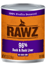 RAWZ RAWZ DOG CAN DUCK & DUCK LIVER 12.5OZ CASE OF 12