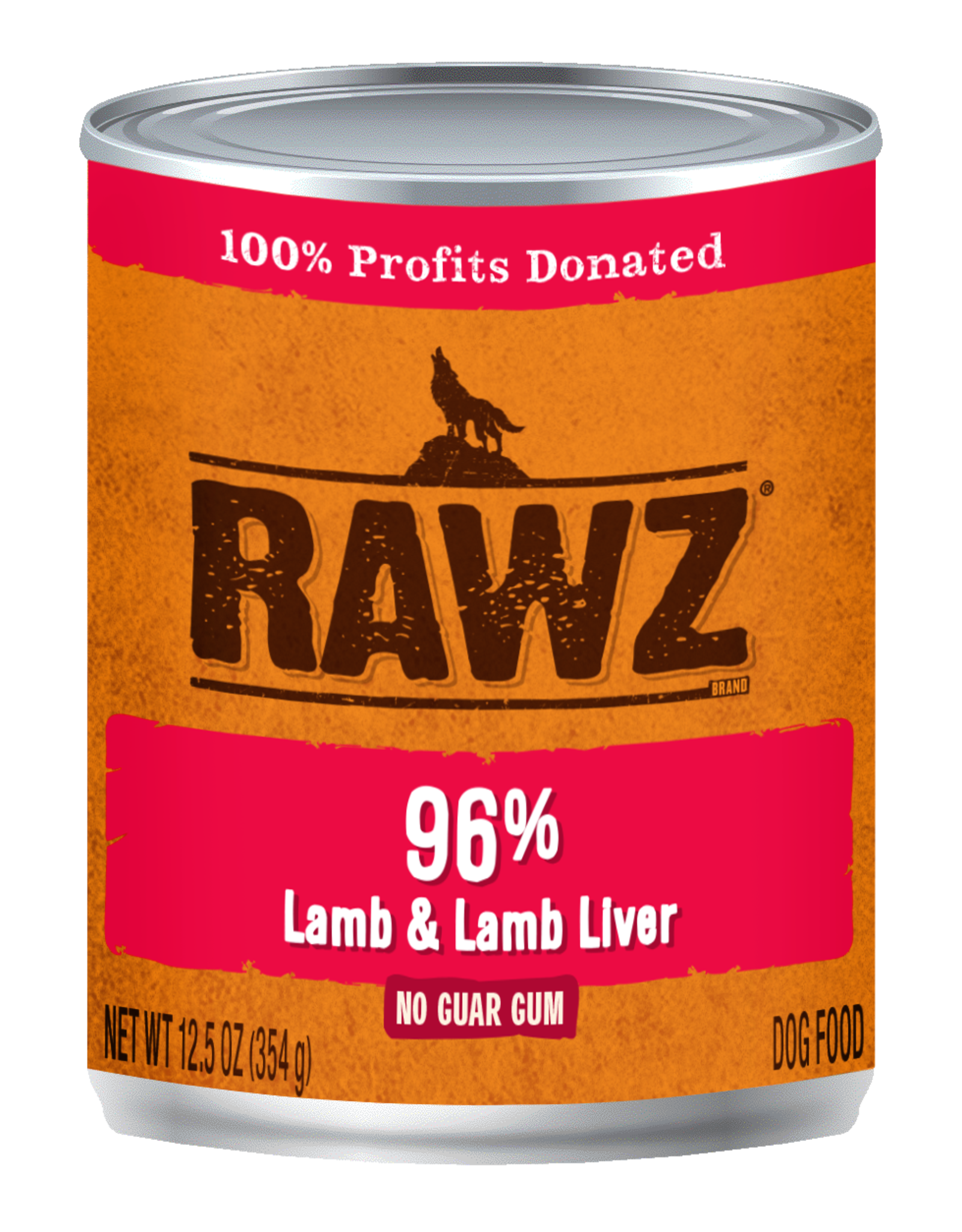 RAWZ RAWZ DOG CAN LAMB & LAMB LIVER 12.5OZ CASE OF 12
