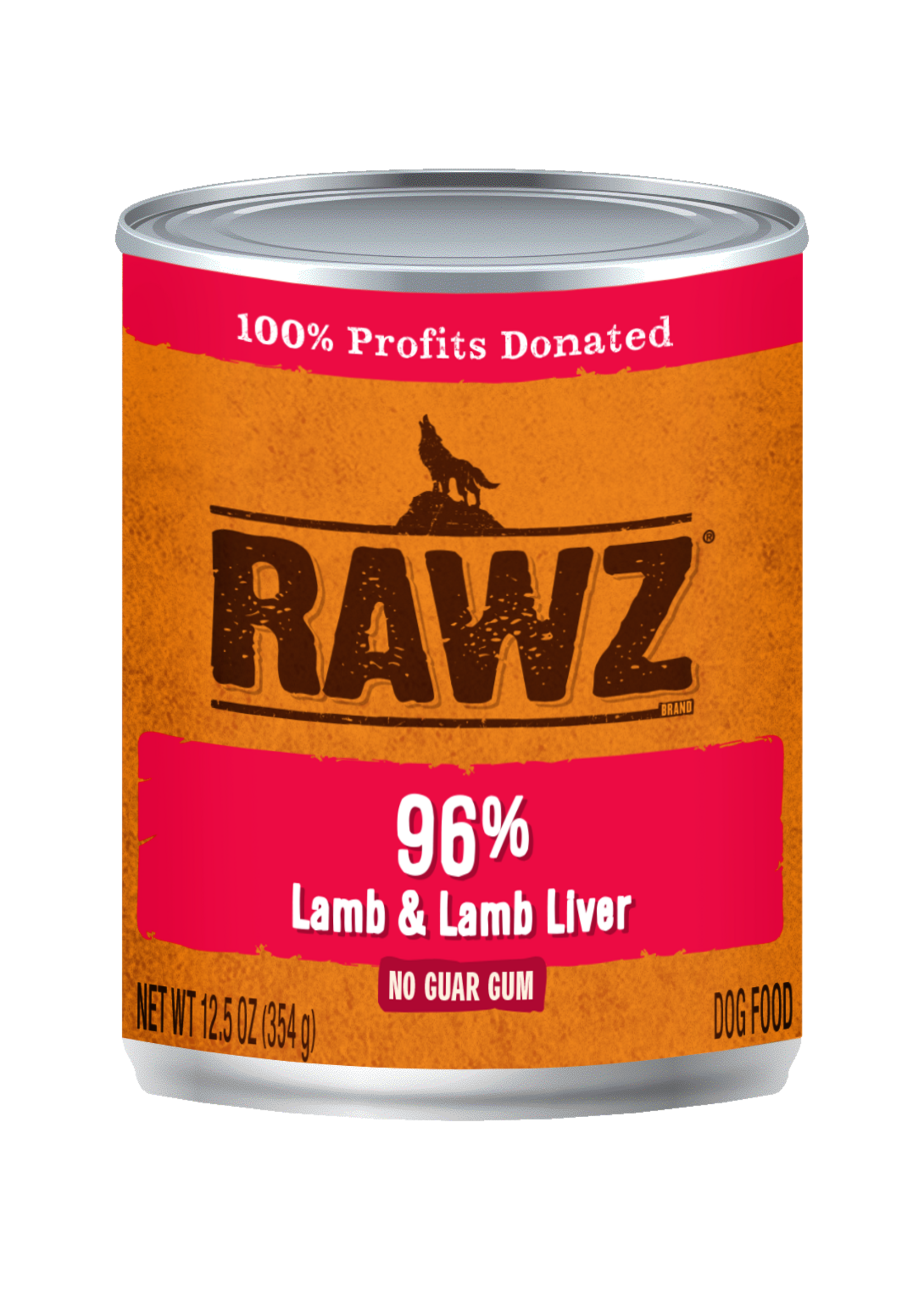 RAWZ RAWZ DOG CAN LAMB & LAMB LIVER 12.5OZ CASE OF 12