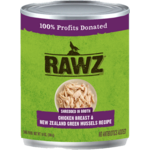 RAWZ RAWZ DOG CAN SHREDDED CHICKEN & GREEN MUSSELS 10OZ CASE OF 12