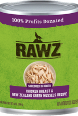 RAWZ RAWZ DOG CAN SHREDDED CHICKEN & GREEN MUSSELS 14OZ CASE OF 12