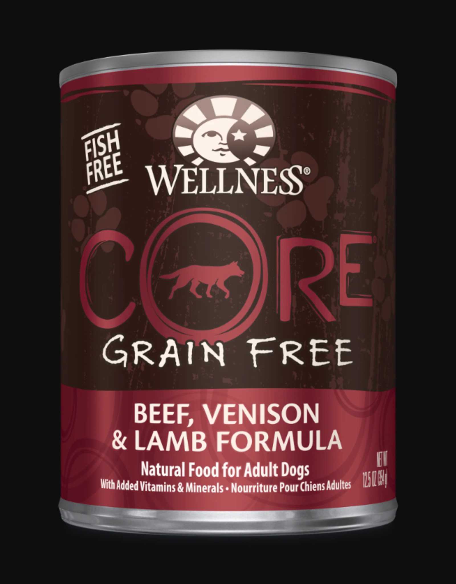WELLPET LLC WELLNESS DOG CORE CAN BEEF VENISON & LAMB 12.5OZ CASE OF 12
