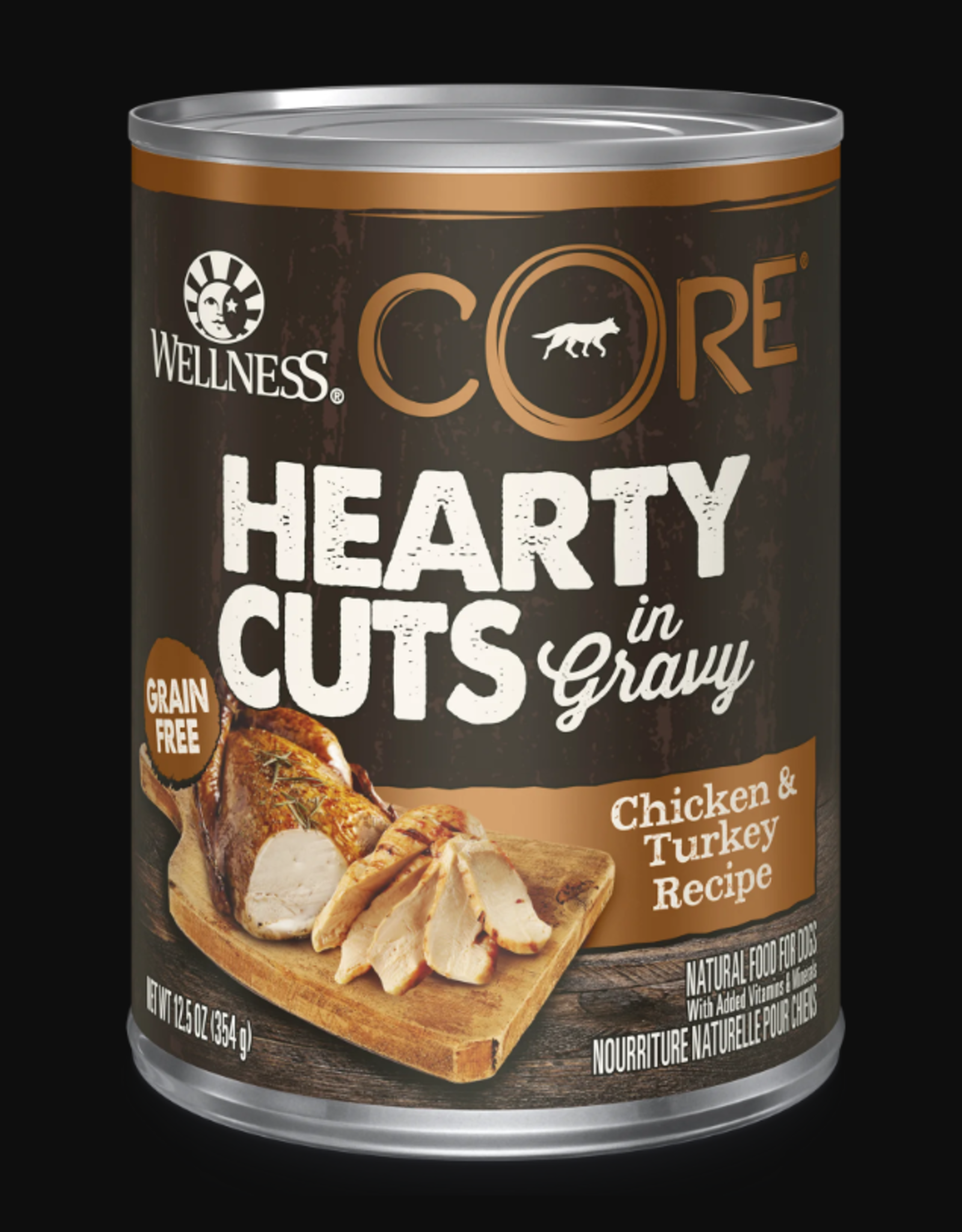 WELLPET LLC WELLNESS DOG CORE GF HEARTY CUTS CHICKEN & TURKEY 12OZ CAN CASE OF 12