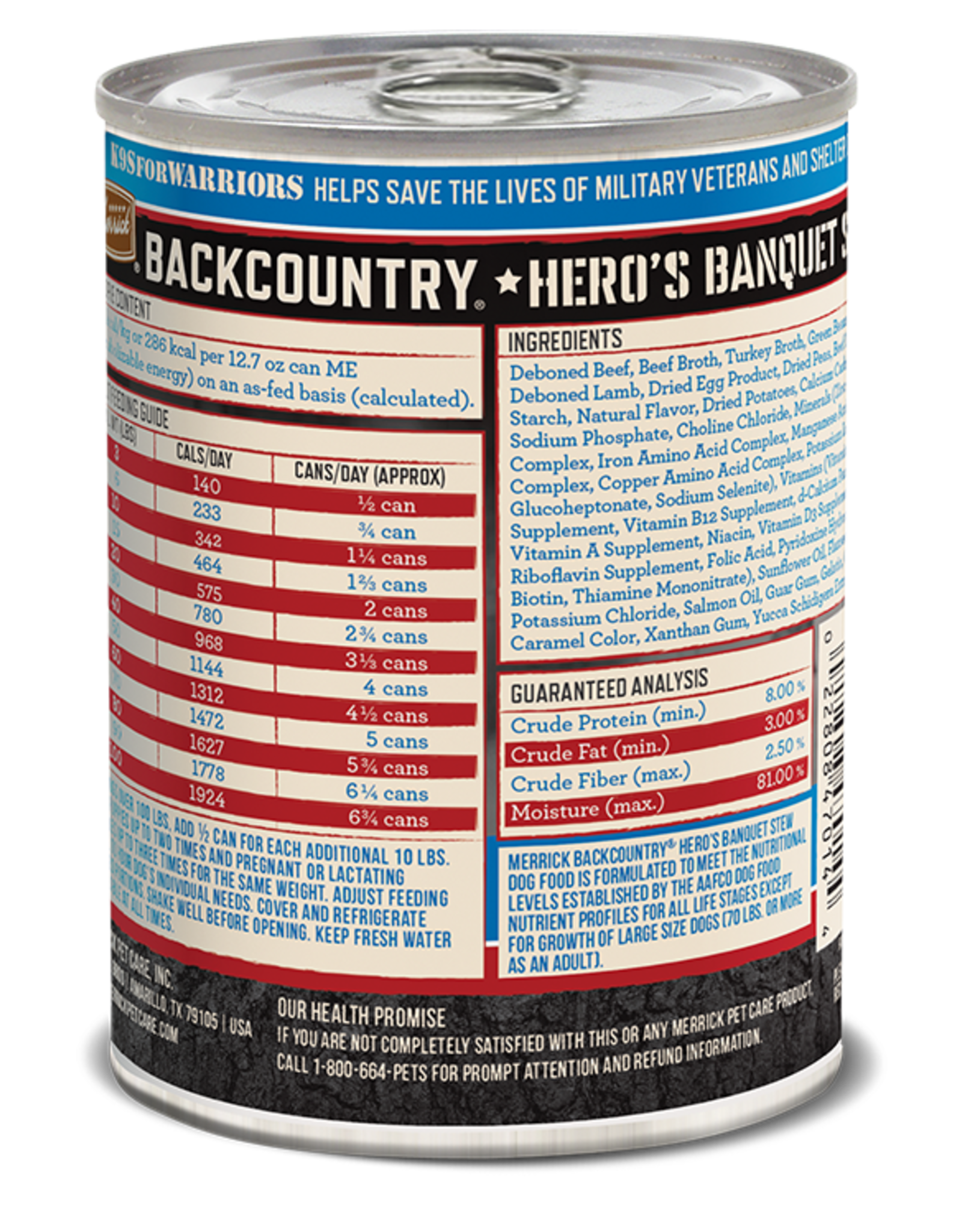 Merrick MERRICK BACKCOUNTRY DOG HERO'S BANQUET CAN 12.7OZ CASE OF 12
