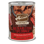 Merrick MERRICK DOG CHUNKY BIG TEXAS STEAK TIPS DINNER CAN 12.7OZ CASE OF 12