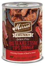Merrick MERRICK DOG CHUNKY BIG TEXAS STEAK TIPS DINNER CAN 12.7OZ CASE OF 12