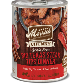 Merrick MERRICK DOG CHUNKY BIG TEXAS STEAK TIPS DINNER CAN 12.7OZ CASE OF 12