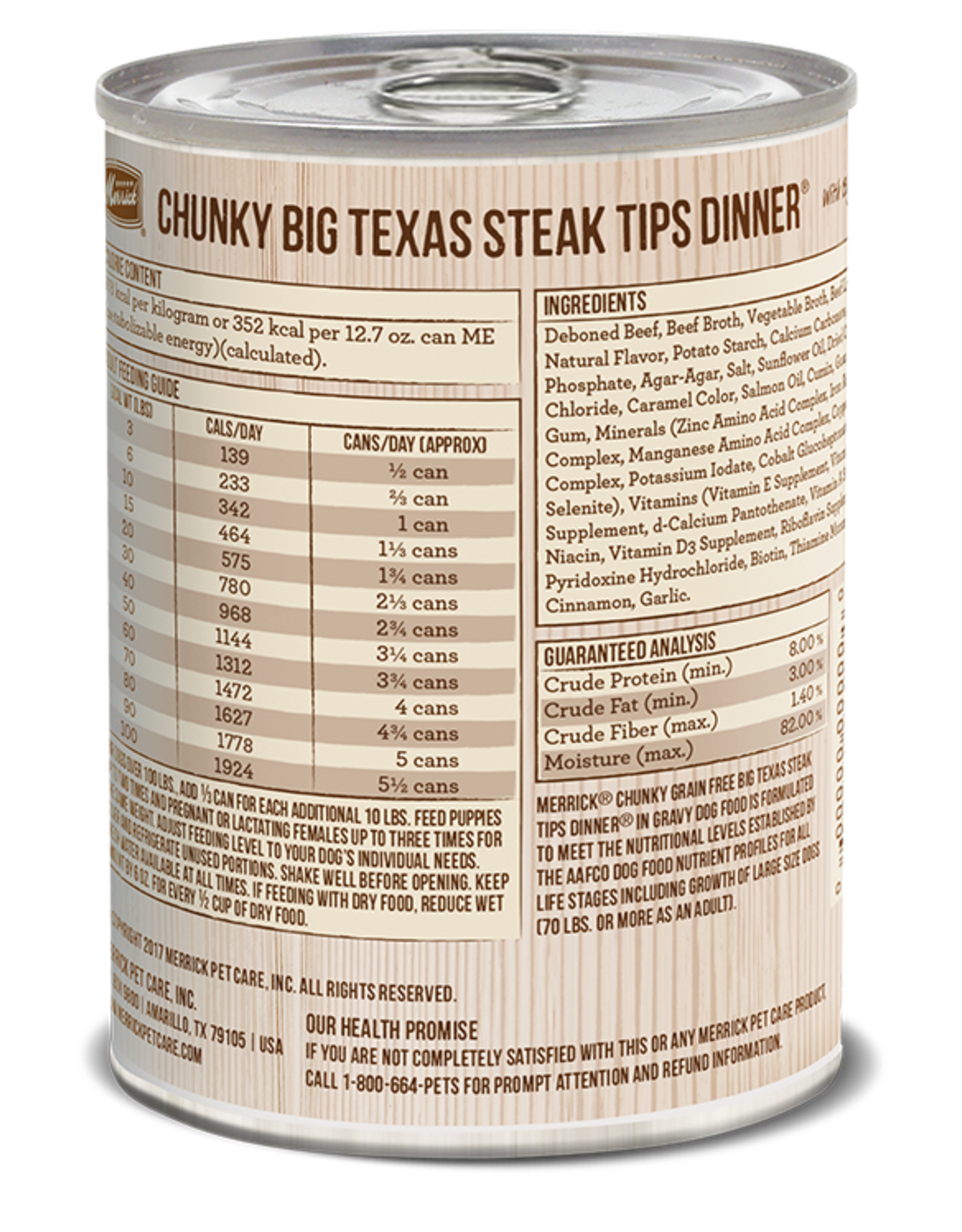 Merrick MERRICK DOG CHUNKY BIG TEXAS STEAK TIPS DINNER CAN 12.7OZ CASE OF 12