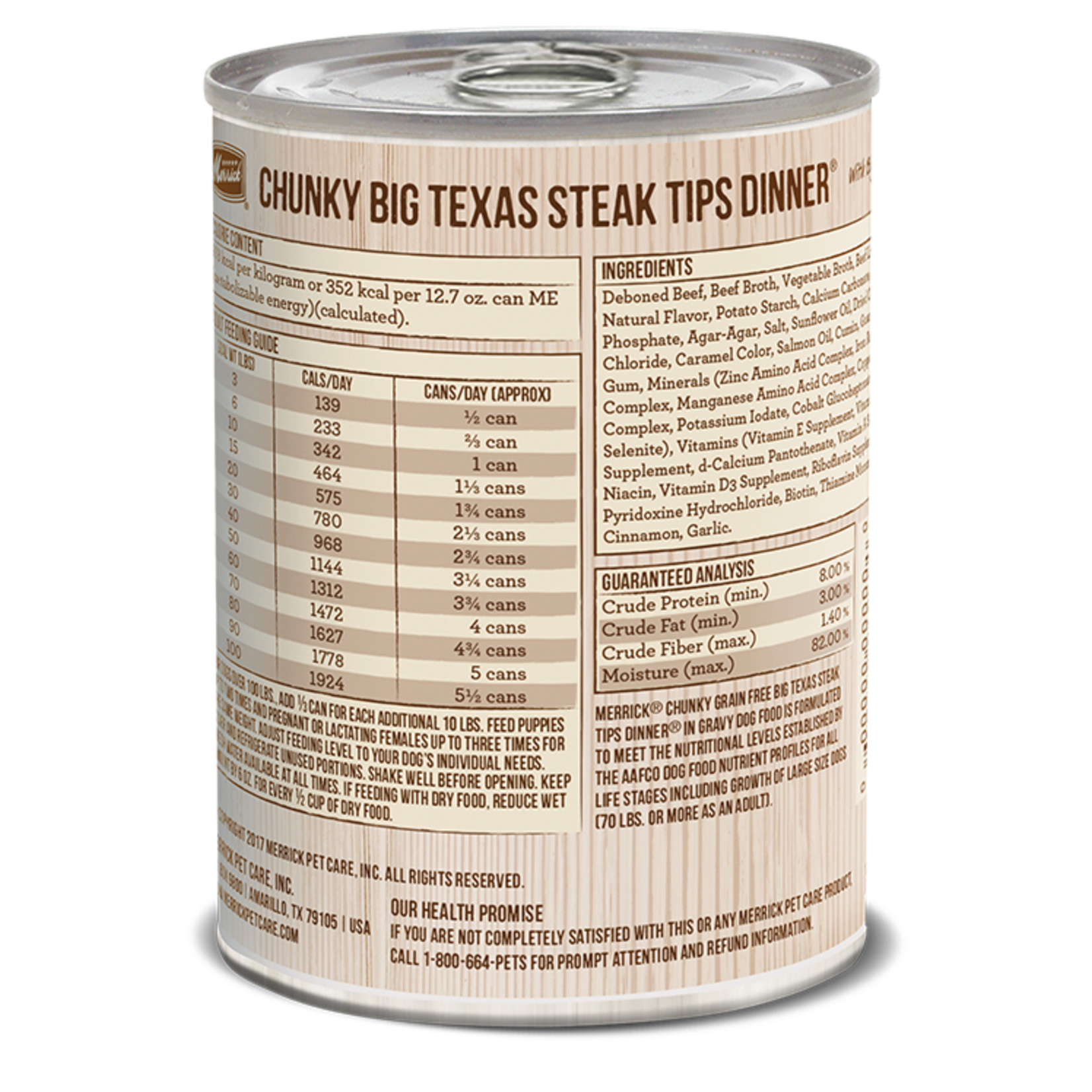 Merrick MERRICK DOG CHUNKY BIG TEXAS STEAK TIPS DINNER CAN 12.7OZ CASE OF 12