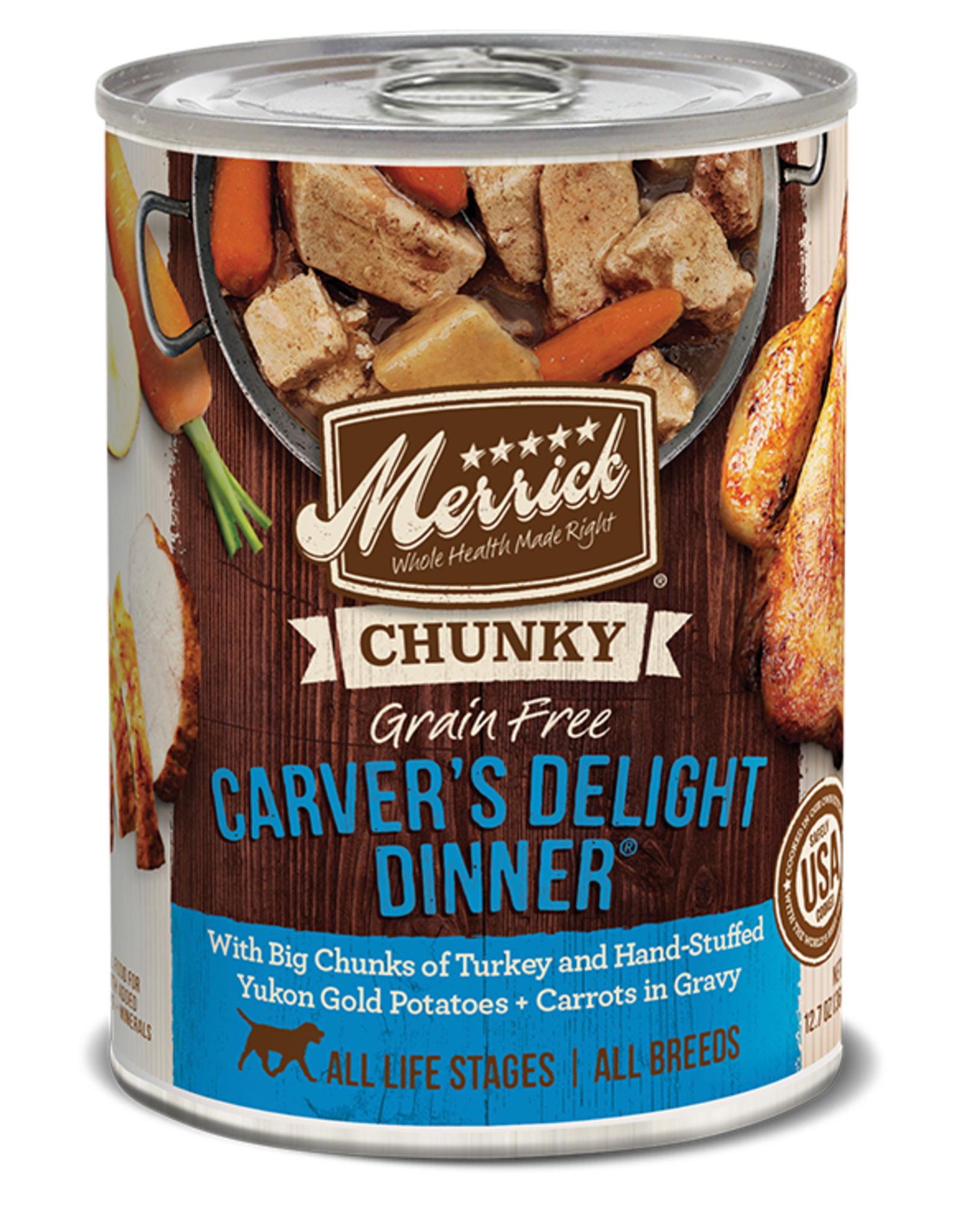 Merrick MERRICK DOG CHUNKY CARVER'S DELIGHT DINNER CAN 13OZ CASE OF 12