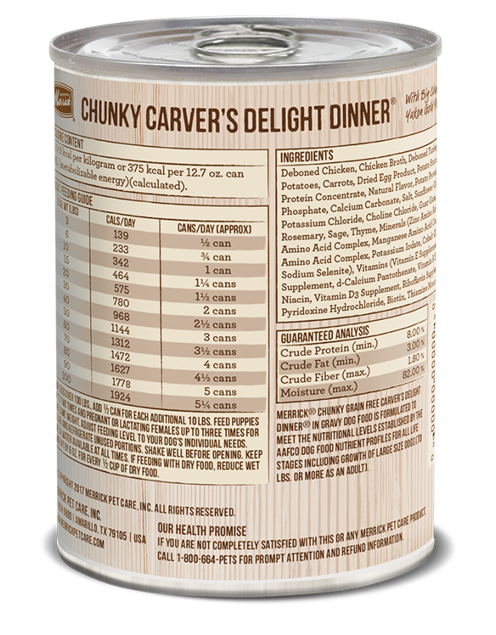 Merrick MERRICK DOG CHUNKY CARVER'S DELIGHT DINNER CAN 13OZ CASE OF 12