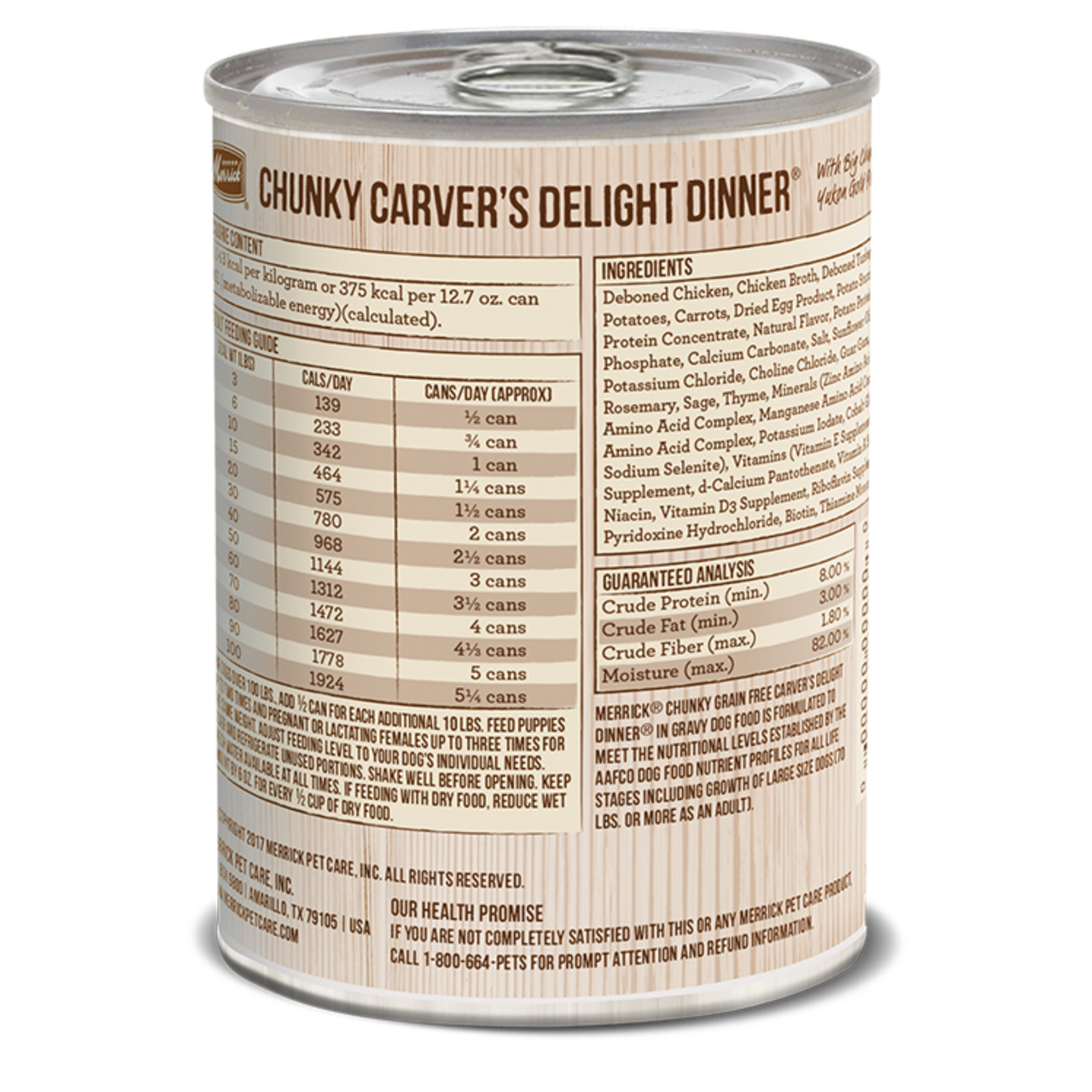 Merrick MERRICK DOG CHUNKY CARVER'S DELIGHT DINNER CAN 13OZ CASE OF 12